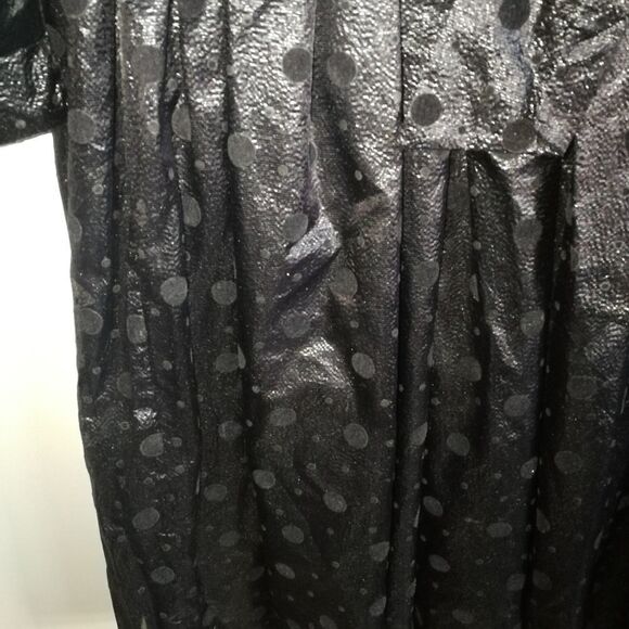 Vintage HOLT RENFREW 80 English Black Velvet & Silky Dots Cocktail Dress Medium - Picture 5 of 15